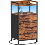 Furnulem Night Stand With Charging Station Led Light, 4 Drawer Dresser Fo.... Fixed Price $62.96.