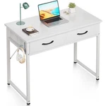 Odk Small Desk With Fabric Drawers- For Bedroom, White Vanity Storage,. Fixed Price $194.99.
