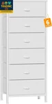 White Tall Dresser For Bedroom,vertical Storage Tower Unit And End Table With 6. Fixed Price $112.99.