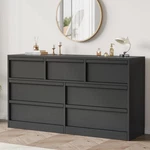 7 Drawer Dresser Walnut Wood Chest Storage Bedroom Garveehome 54IN Wide. Fixed Price $369.99.