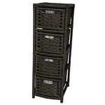 Oriental Furniture 32" Natural Fiber Occasional Chest Of Drawers Black 4. Fixed Price $128.84.