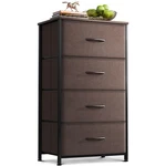Dresser 4 Drawer Chest Storage Fabric Brown Wood Top Steel Frame B10011 Aodk. Fixed Price $89.99.