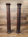 Two Antique Victorian Home Wood Fluted Tapered Post Columns Corinthian Table Art. Fixed Price $249.99.