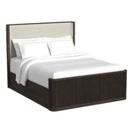 Sutton Queen Uph Bed With White Fabric In Dark Brown. Fixed Price $916.57.