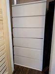 Fotosok White Dresser With 6 Drawers, Modern Tall Floor Storage Cabinet. Fixed Price $55.00.