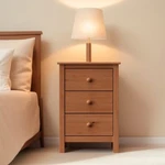 Nightstand Tall 3 Drawer Solid Wood Unfinished - By From The Tree Furniture. Fixed Price $149.99.