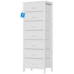 Furnulem White Tall Dresser For 11.8"D X 15.8"W 43.3"H (7 Drawers),. Fixed Price $119.91.