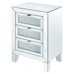 Acme Noralie Accent Table With 3 Drawers In Mirrored And Faux Diamonds. Fixed Price $297.26.