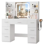 Livelyglow White Large Makeup Vanity Desk With Smart Led Mirror & Power Stati.... Fixed Price $212.33.