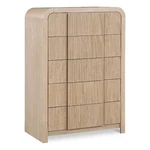 Meridian Furniture Fluted Natural Oak Veneer Chest. Fixed Price $1137.56.