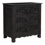 Taran Designs Monte Floral Carved Solid Wood 3-DRAWERS Nightstand In Black. Fixed Price $945.08.