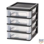Iris 2PK 4 Drawer Desktop Organizer Compact Black: Plastic Stackable. Fixed Price $20.39.