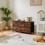 Jhk 5-DRAWER Fabric Closet Cabinet Steel Frame Wardrobe Dresser For Clothes. Fixed Price $105.99.