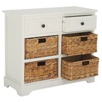 Furniture Herman 2-DRAWER Storage Unit Distressed Cream Solid Wood St.... Fixed Price $278.99.
