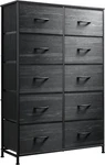 Stylish Black Tall Dresser With 10 Drawers For Bedroom And Living Storage. Fixed Price $133.99.
