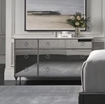 Caracole Fontainebleau 6-DRAWER Mirrored Carrara Marble Top Dresser. Fixed Price $4500.00.