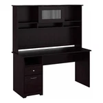 Maklaine Engineered Wood 60W Computer Desk With Hutch Espresso Oak. Fixed Price $574.54.