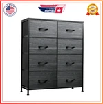 Wlive Tall Fabric Dresser 8 Drawers Storage Tower For Bedroom Closet Charcoal Bl. Fixed Price $90.90.