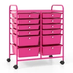 Costway 12-DRAWER Rolling Storage Cart With Removable Drawers And Lockable Wheel. Fixed Price $154.09.