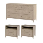 Pemberly Row Bedroom Set 3-PIECE Of 6-DRAWER Dresser & 2-DRAWER Nightstands. Fixed Price $2856.80.