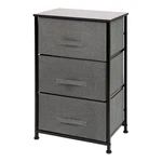 Pemberly Row 3 Drawer Fabric & Cast Iron Vertical Storage Dresser In Black. Fixed Price $83.91.