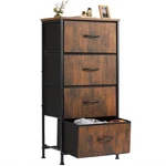 Sweetcrispy 4 Drawer Dresser Fabric Storage Organizer Steel Frame Brown. Fixed Price $42.09.