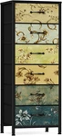 Tall 6 Drawers Dresser, Vintage Storage Organizer Unit With Fabric Bins For Bedr. Fixed Price $60.99.