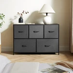 Mainstays 5 Drawer Fabric Storage Dresser For Bedroom, Grey. Fixed Price $78.95.