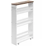Costway 4 Tier Rolling Slim Storage Cart Tower Rack Kitchen Organizer W/ Handle. Fixed Price $54.99.
