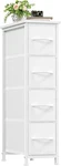 Narrow Dresser With 4 Drawers, Slim Storage Organizer Chest Of Remo. Fixed Price $52.86.