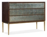 Hooker Furniture 628-85635-647 Melange 48"W Drawer Glass Dark Wood / Silver. Fixed Price $2959.00.