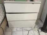 Ikea White 3-DRAWER Wood Dresser Contemporary 18X19X30IN Bedroom Furniture. Fixed Price $50.00.