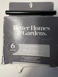 Better Homes & Gardens Pull SET-6 Matte Black Finish W/screws-new But Box Damage. Fixed Price $10.30.