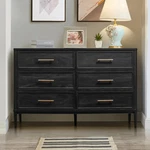 Better Homes & Gardens Oaklee Double Dresser 6 Deep Drawers Black Gold Accents. Fixed Price $376.92.