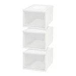 Iris Usa, Medium Modular Stacking Drawers 20" X 16" 11.5" H, Set Of 3, Whi. Fixed Price $84.26.