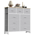 Bedroom Storage Tower 9 Drawer Fabric Dresser Organizer Light Gray. Fixed Price $74.99.