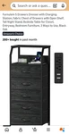 Furnulem 5 Drawer Dresser Charging Station Open Shelf Black Oak Bedroom 16X18X32. Fixed Price $35.00.