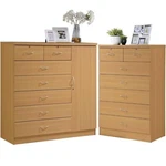 Home Square Hodedah 2 Piece 7 Drawer Wood Chest Set With Locks. Fixed Price $688.39.