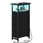 Yoobure Led Narrow Nightstand With Charging Station - Slim Dresser For Bedroom. Fixed Price $118.37.