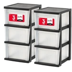 Iris Usa Plastic Storage Organizer, 3-DRAWERS, 2-PACK, For Classroom Art. Fixed Price $70.00.