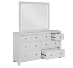 Sunset Trading Dover 7 Drawer Bedroom Dresser Mirror Cerused White Oak Wood. Fixed Price $1889.50.