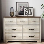 Linsy Home Oak White Dressers,chest Of 7 Drawers. Fixed Price $340.99.