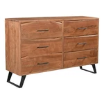 Pemberly 6-DRAWER Live Edge Solid Wood Dresser In Brown/black. Fixed Price $1350.72.