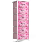 Sorbus Fabric 6-DRAWER Dresser Kids Bedroom Tall Storage Tower Tie-dye Pink. Fixed Price $89.98.
