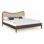 Bowery Hill Contemporary Brown Solid Wood And Natural Cane King Bed. Fixed Price $1337.21.