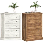 Homcom Dresser For Bedroom With 5 Drawers, Chest Of Wood Top. Fixed Price $214.99.