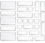 Clear Plastic Drawer Organizer Storage - 25PCS 4 Size Desk Bathroom Kitchen O.... Fixed Price $10.00.