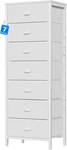 Furnulem White Tall Dresser For 11.4D X 15.8W 47.5H (7 Drawers),. Fixed Price $114.48.