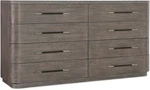 Hooker Furniture 6850-90002 Modern Mood 72"W Drawer Oak Dresser Mink. Fixed Price $2824.00.