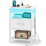 White With Charging Station, Led For Bedroom, Bedside .... Fixed Price $62.12.